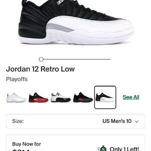 Jordan 12 Retro Low Sneakers - Black and White